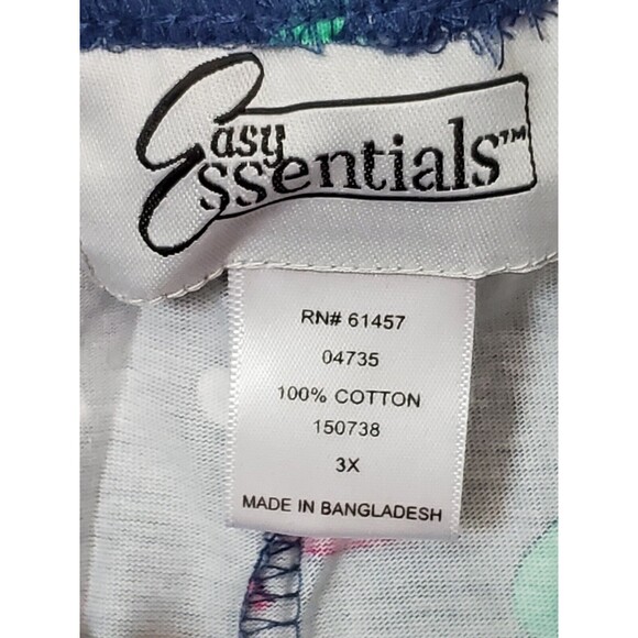 Easy Essentials Blue And Multi-Color Cotton Shorts With Pockets Size 3X - Picture 3 of 4
